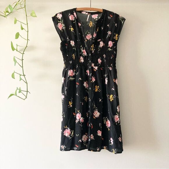 Free People Greatest Day Black Floral Mini Dress Size XS - Picture 3 of 5